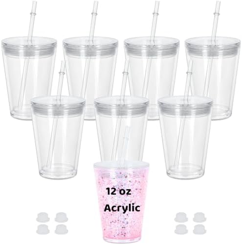 12 Oz Acrylic Snowglobe Tumbler 8 Pack for Kids