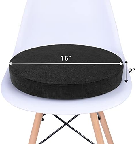 Tromlycs Round Chair Cushion 16 Inch Black