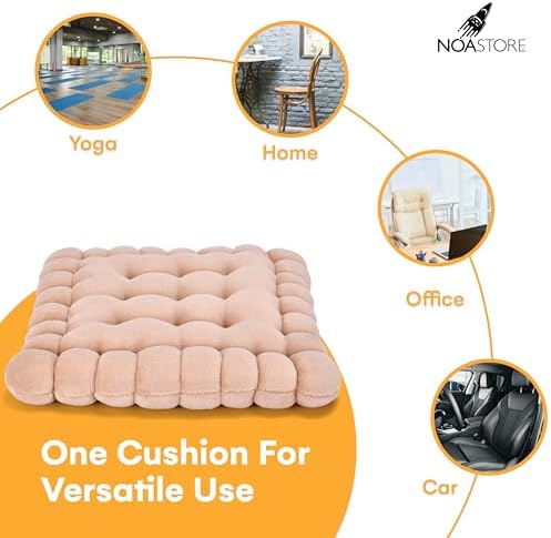 Noa Store Biscuit Cushion - Foam Floor Lounger - Brown
