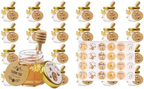 15oz 24 Pack Honey Jars with Gold Lid and Bee Charm
