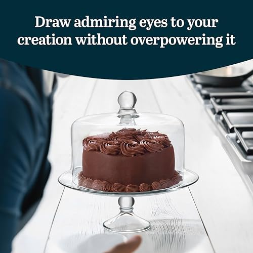 Libbey Selene Glass Cake Stand with Dome Lid