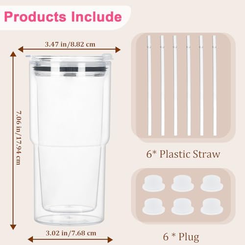 18 Oz Acrylic Snowglobe Tumbler 6 Pack