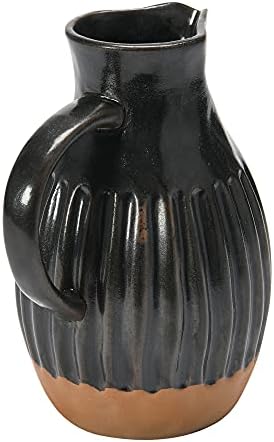 Creative Co Op Stoneware Reactive Glaze Pitcher 7 Inch Black