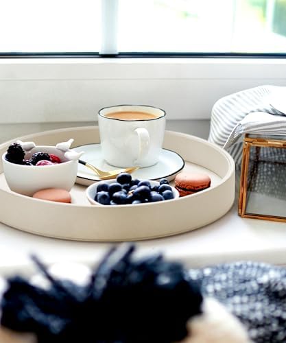 126 Inch Round Serving Tray with Anti Slip Base