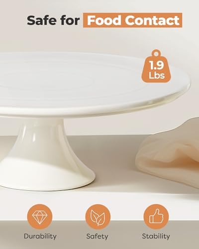 Kootek White Cake Stand 10x10 Inches Porcelain