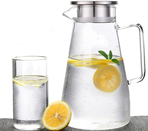 STOBAZA 1800ML Glass Water Pitcher with Lid