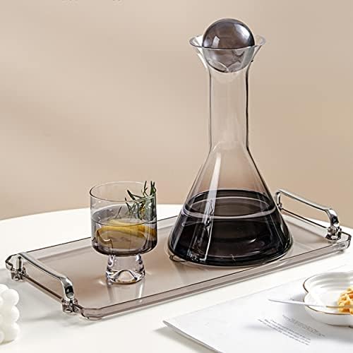 Waltsun Acrylic Serving Tray with Handles 16x9x08 Inches Amber