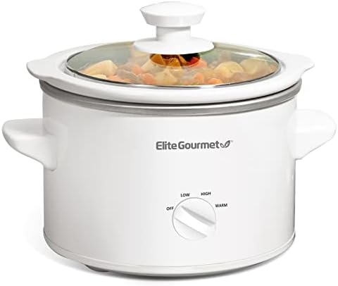 Elite Gourmet MST-250XW Electric Slow Cooker with Ceramic Pot and Glass Lid