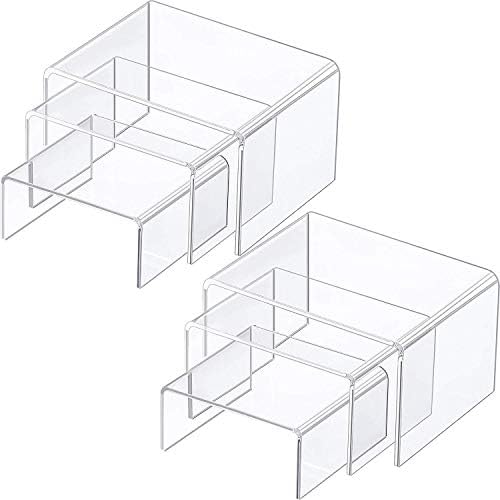 6 Piece Clear Acrylic Jewelry Display Riser Set