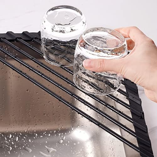 Tomorotec Foldable Dish Drying Rack with Silicone Coating