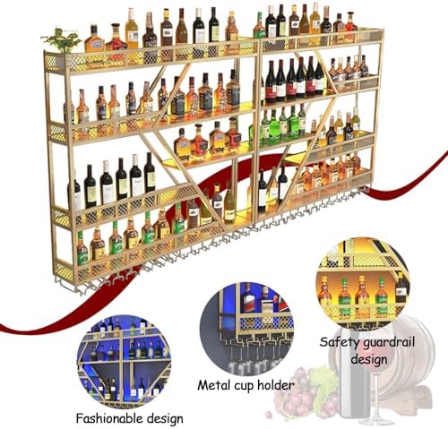Modern Diamond Shaped 4 Tier Wall Mounted Wine Rack