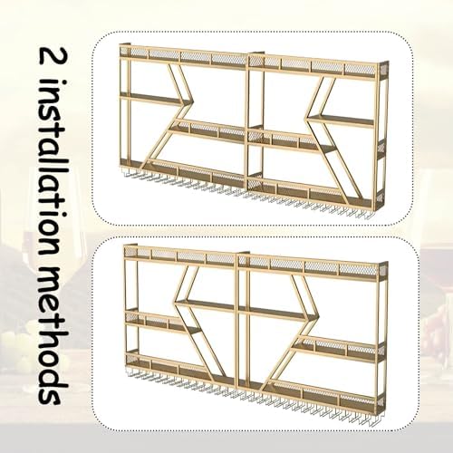 Modern Diamond Shaped 4 Tier Wall Mounted Wine Rack