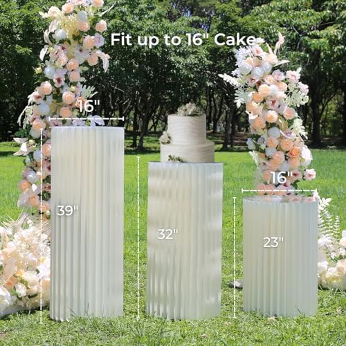 3PCS Sturdy Cardboard Cake Stands for Party and Wedding
