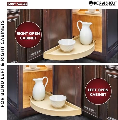 Rev-A-Shelf 33 in Almond Polymer Lazy Susan 1-Tier Rack