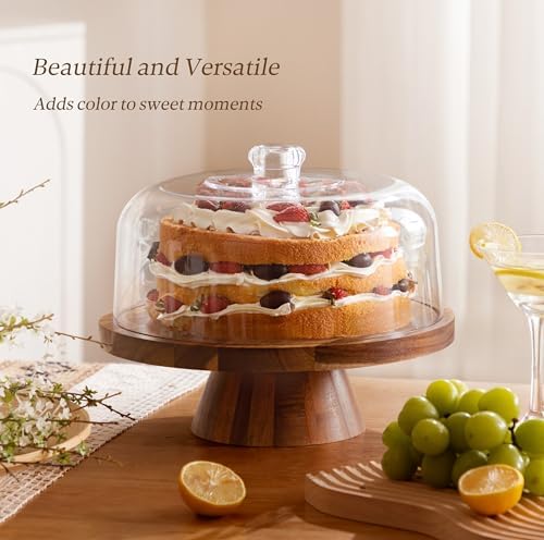 HBlife 114 Inch Cake Stand with Glass Lid