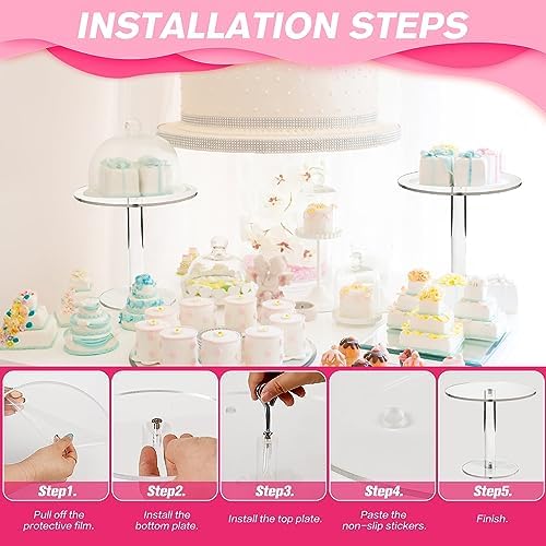Willsin Clear Acrylic Cake Stand for Dessert Display