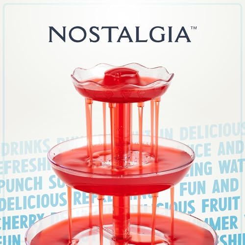 Nostalgia 3-Tier Party Fountain With LED Light Reusable Cups Included