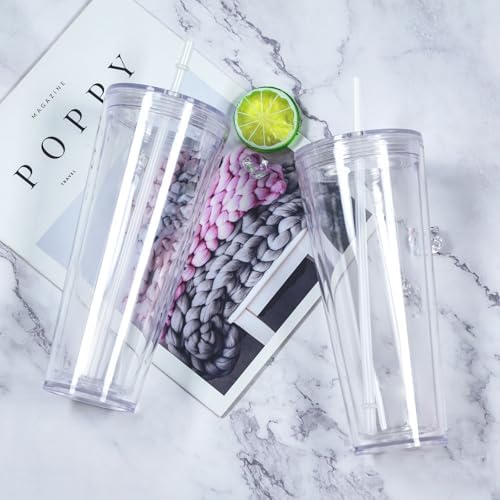 24 Oz Acrylic Snow Globe Tumbler 8 Pack