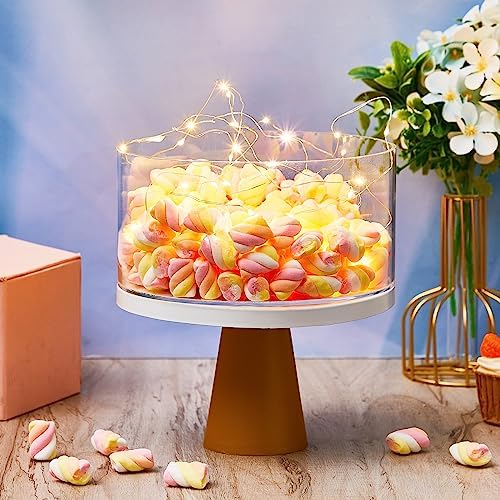 Sunnyray 2 Pcs Acrylic Cake Stands with LED String Lights