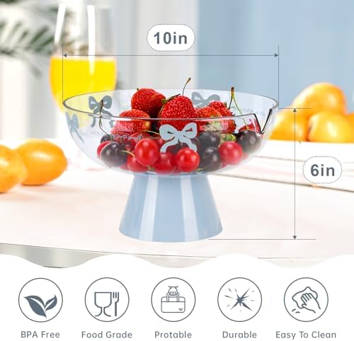 Befocus Pink Fruit Bowl with Drain Pedestal