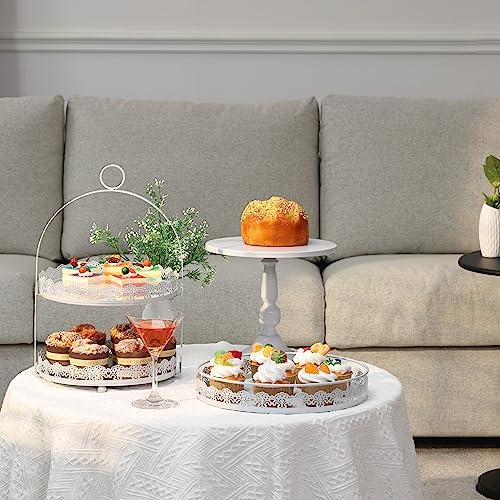 6 Pcs White Cake Stands Set for Parties and Celebrations