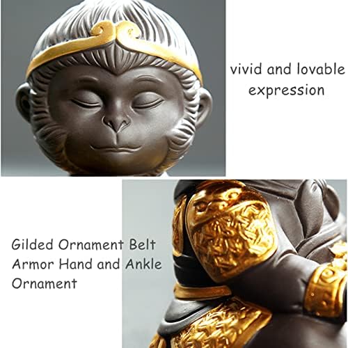 Monkey King Purple Clay Tea Set with Golden Cudgel Tea Pet