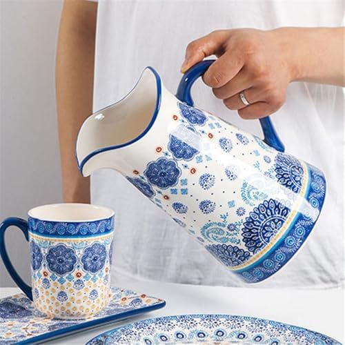 2000ml Cold Water Pitcher With Handle Ceramic Jugs