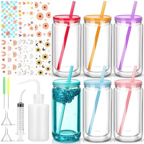20 Pcs 6 Pack DIY Snow Globe Tumbler Kit