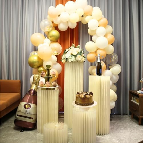 Merrifete 3PCS Reusable Cake Pedestal Stand for Party