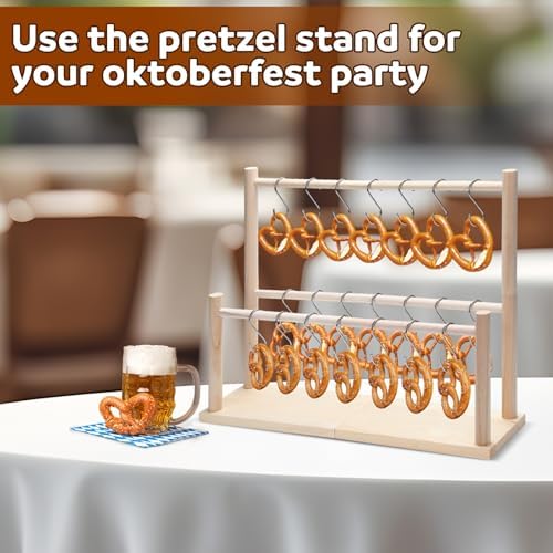 Pretzel Holder Stand with 21 Hooks for Oktoberfest