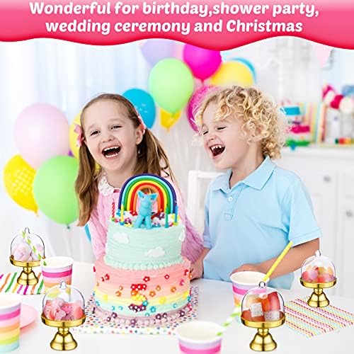 24 Piece Plastic Mini Cake Stand Set with Dome Covers