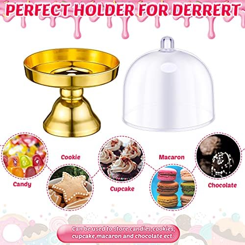 24 Piece Plastic Mini Cake Stand Set with Dome Covers