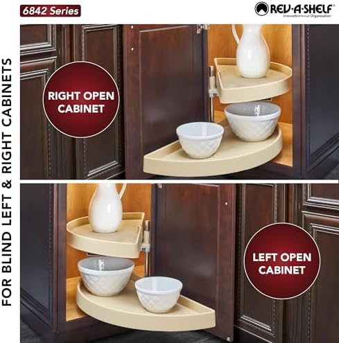 Rev-A-Shelf 39 in Polymer Two-Tier Lazy Susan Almond