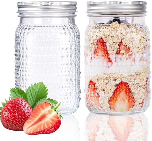 MirthMood 32 Oz Wide Mouth Mason Jars 2 Pack