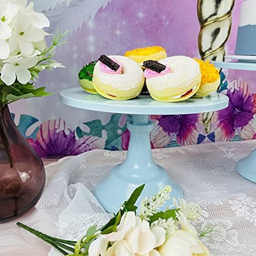 3 Pcs Blue Metal Cake Stand Set for Parties and Celebrations