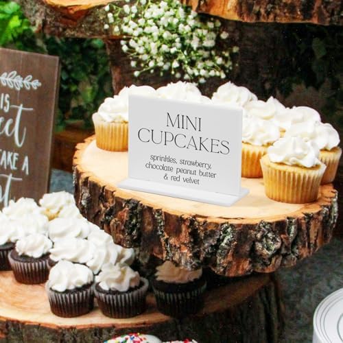 JINMURY 10 Pack White Acrylic Sign with Stand 1