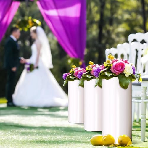 3pcs White Cylinder Pedestal Stand for Parties