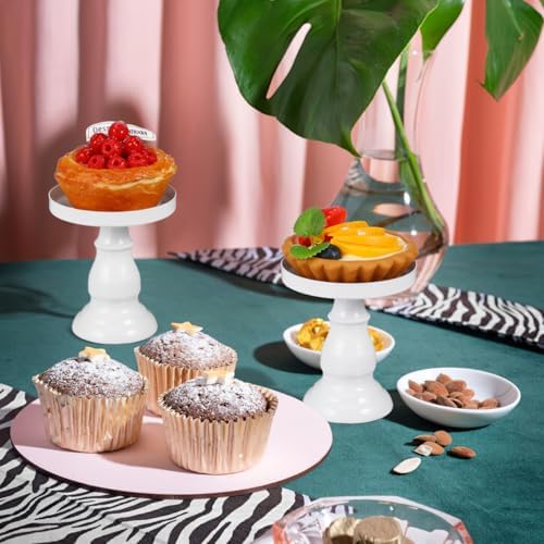 Luxshiny Single Cake Pan - White Pedestal Cupcake Stand for Parties