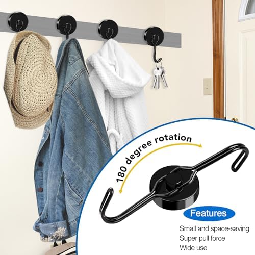 LOVIMAG Magnetic Mug Hooks 3 Pcs Heavy Duty Storage Wall Mounts