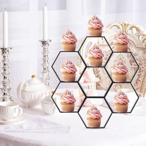 12pcs Honeycomb Cupcake Stand with Adhesive Dots Black