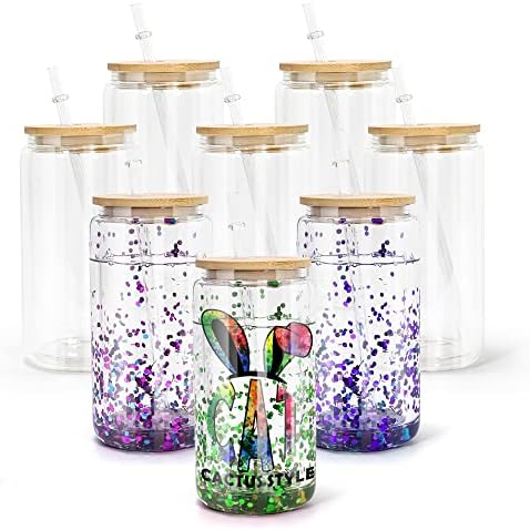 AGH 16OZ Snow Globe Glass Tumbler 8 Pack