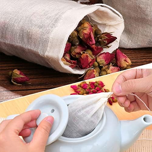 30 Pcs Spice Bags for Cooking Reusable Drawstring Cheesecloth Containers