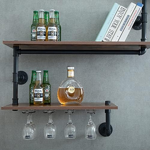MAIKAILUN Wall Mounted Corner Wine Rack 3 Tier Black