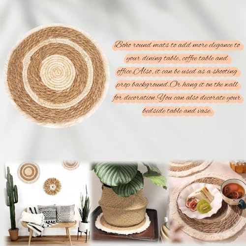 Fving Woven Placemats Set of 6 15 Boho Rattan Place Mat with Tassel