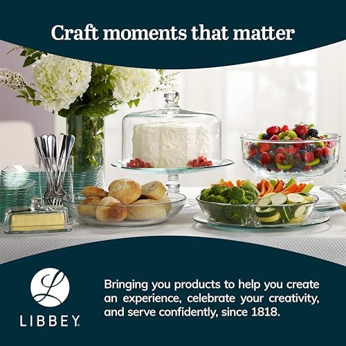 Libbey Selene Glass Cake Stand with Dome Lid