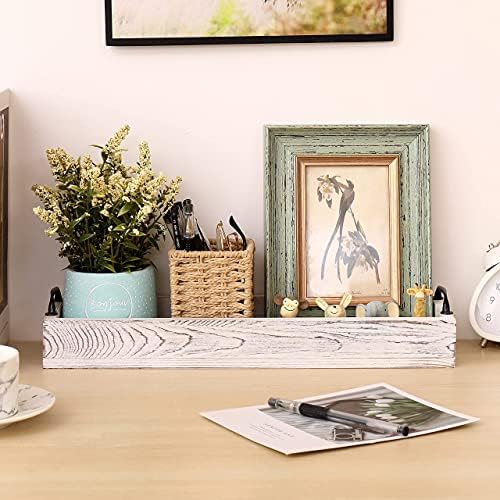 Rustic Wooden Serving Tray with Handle 16 Inch Long