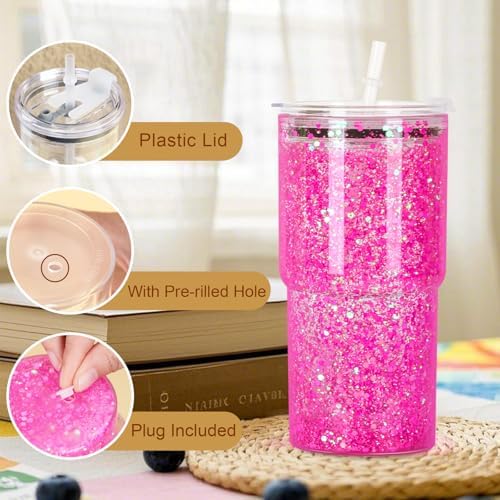 18 Oz Acrylic Snowglobe Tumbler 6 Pack