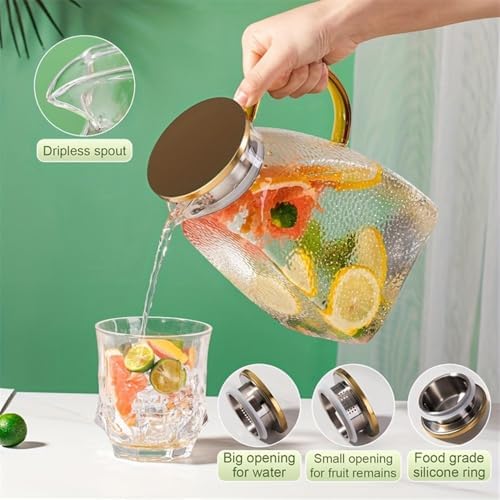 Cold Kettle 18L Glass Pitcher With Lid Spray Nozzle Handle Refrigerator Use