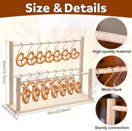Pretzel Holder Stand with 21 Hooks for Oktoberfest
