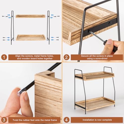 ANBOXIT 2 Tier Coffee Station Organizer Brown